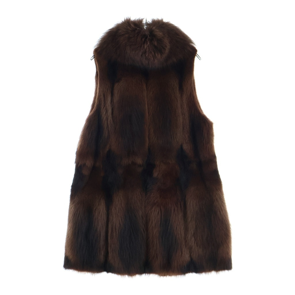 Maison Martin Margiela(メゾンマルタンマルジェラ) 08AW Polecat Fur Innner Jaket With Arctic Fox Coller ここのえ期 イタチ ファー ジレ ノースリーブジャケット レディース 31FB014