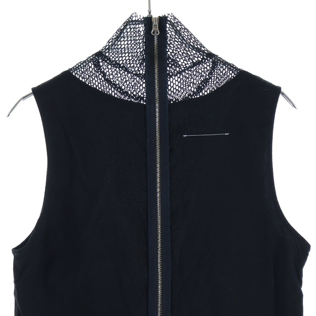 MM6 Maison Margiela(エムエムシックスメゾンマルジェラ) 16AW メッシュ混合 ハイネック ノースリブ ワンピース レディース ブラック S32CT0808 S42867