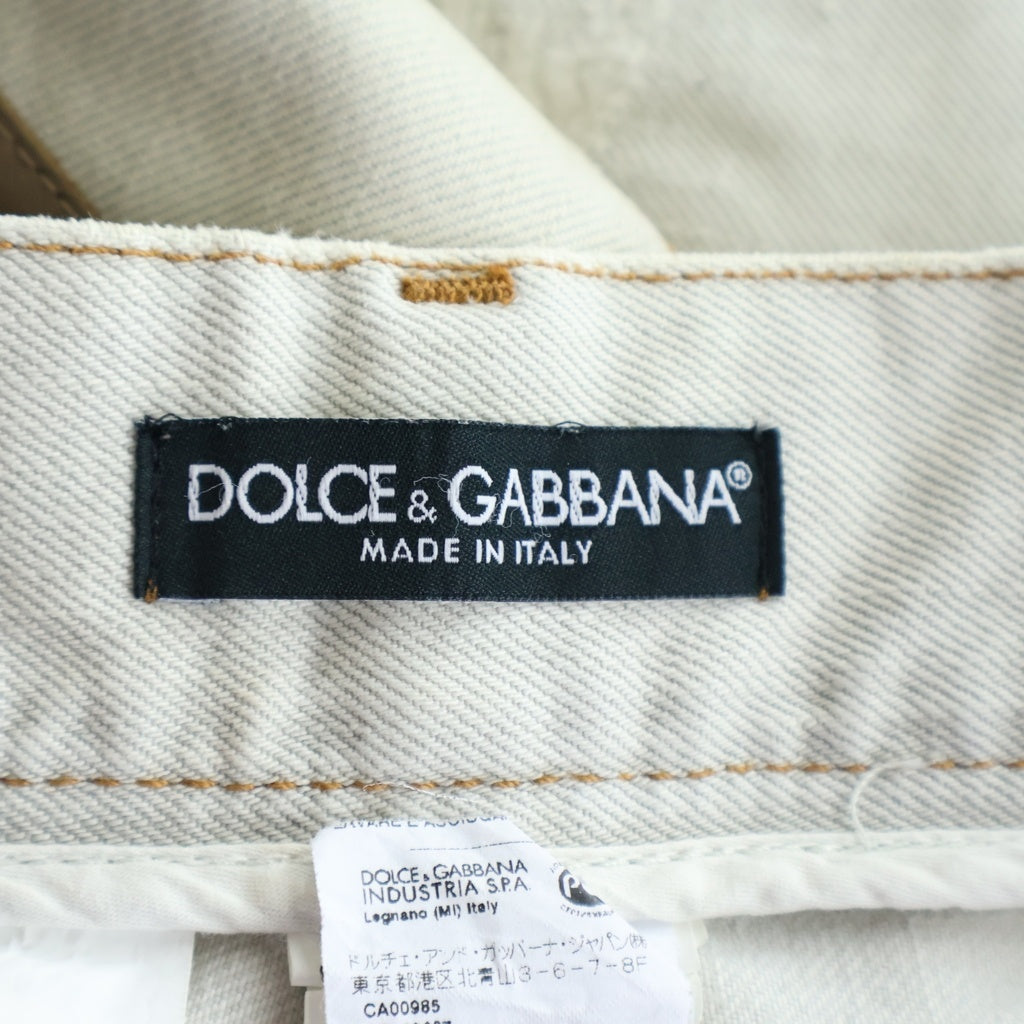 DOLCE & GABBANA(ドルチェアンドガッバーナ) クラッシュ加工デニムパンツ ホワイト GZN9LD G8F70