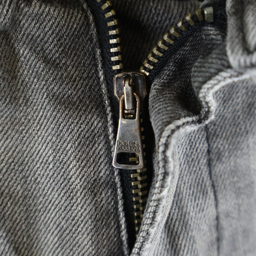 DOLCE & GABBANA(ドルチェアンドガッバーナ) ダメージ加工 ストレートデニムパンツ グレー G374TP G8G90