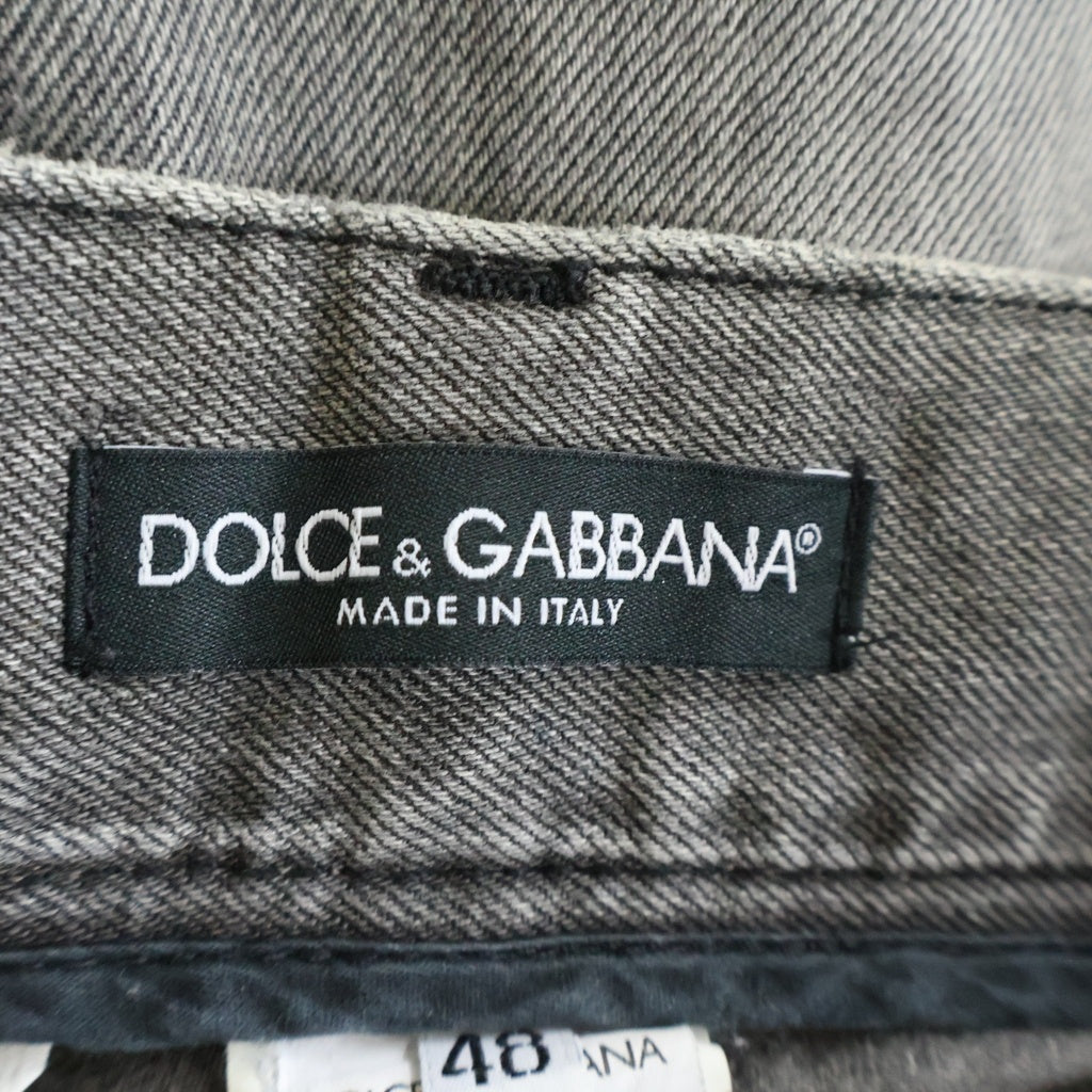 DOLCE & GABBANA(ドルチェアンドガッバーナ) ダメージ加工 ストレートデニムパンツ グレー G374TP G8G90