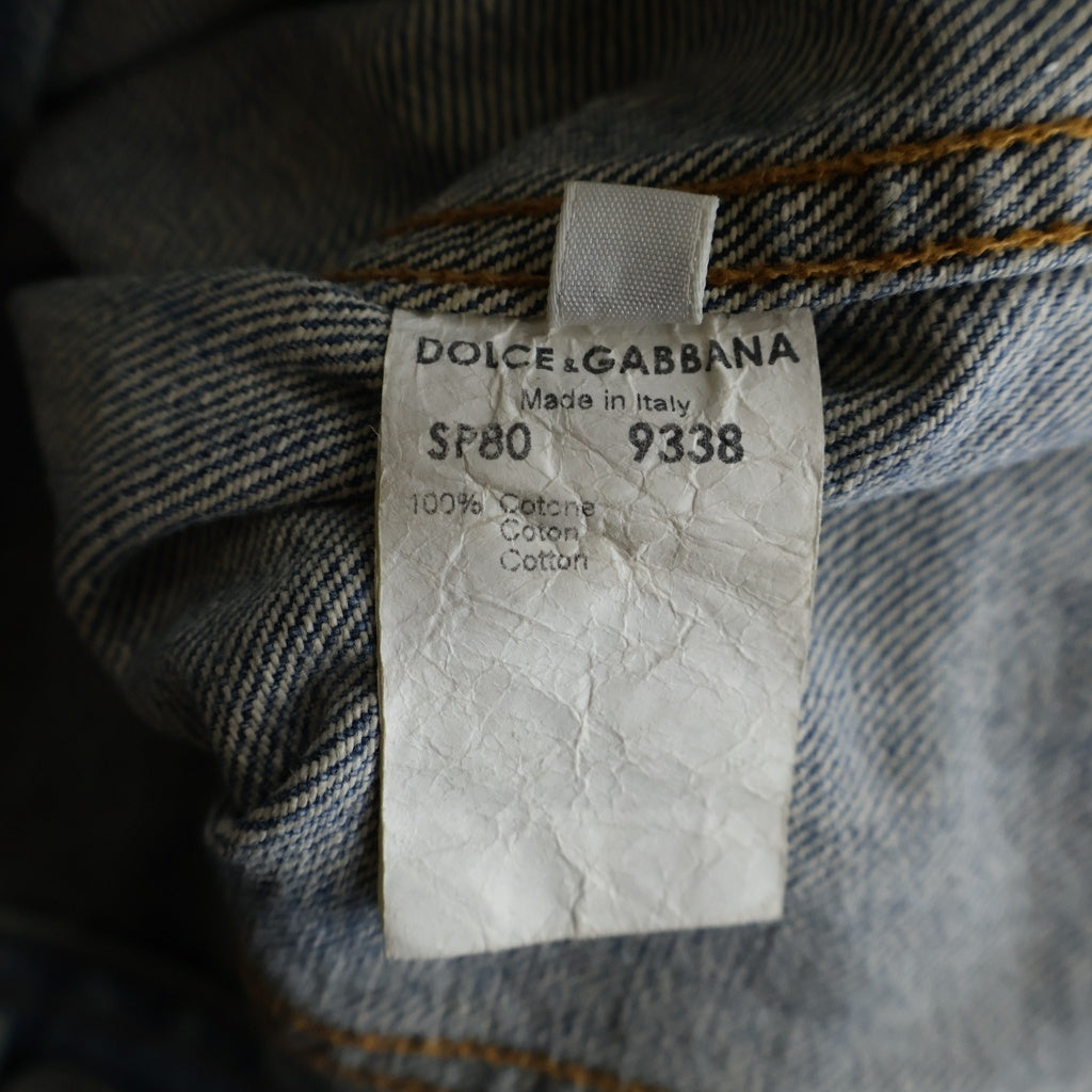 DOLCE & GABBANA(ドルチェアンドガッバーナ) ペイント加工 デニムトラッカージャケット ライトインディゴ SP80 9338
