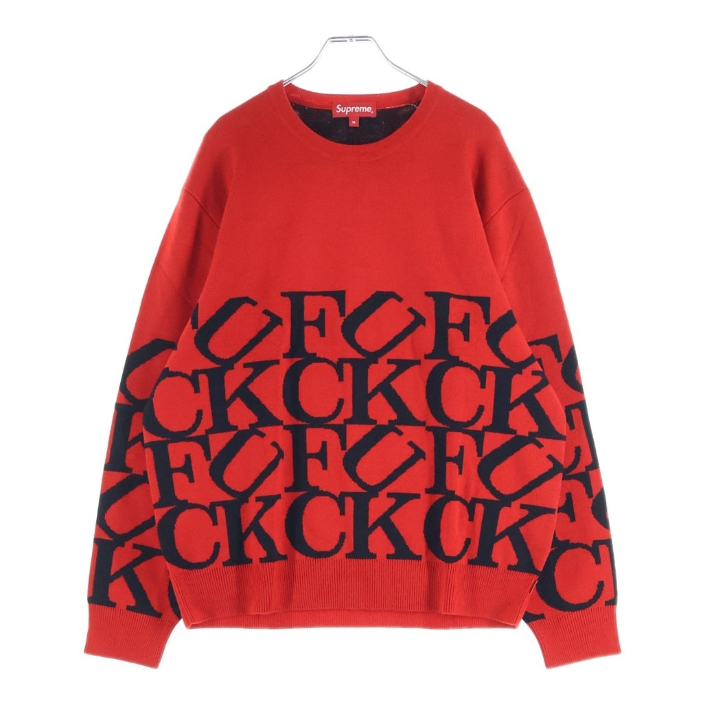 SUPREME(シュプリーム) 20AW Fuck Sweater ファック刺繍 アクリル混合クルーネックニット セーター レッド/ブラック