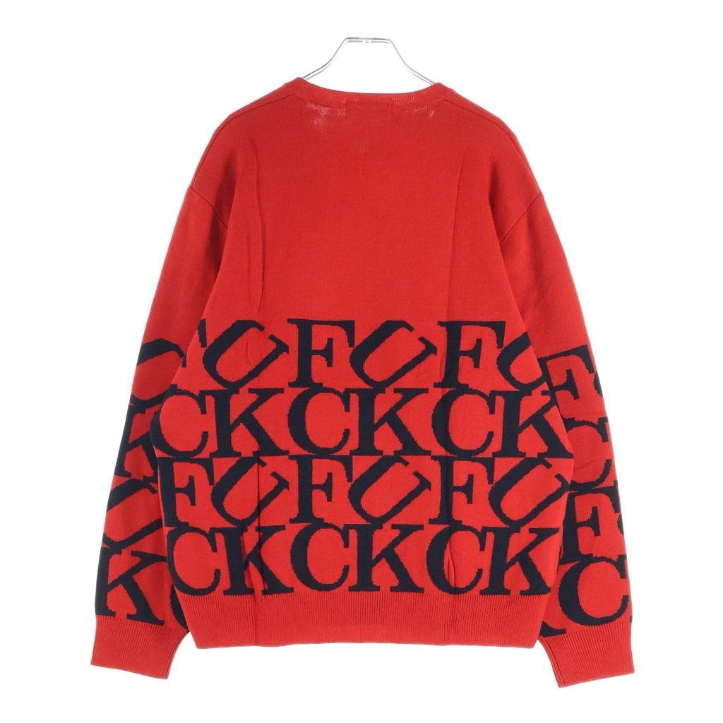 SUPREME(シュプリーム) 20AW Fuck Sweater ファック刺繍 アクリル混合クルーネックニット セーター レッド/ブラック