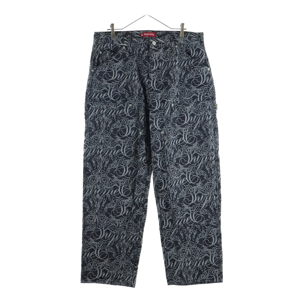 SUPREME(シュプリーム) 22AW Script Jacquard Double Knee Denim Painter Pant スクリプトジャガードロゴ ダブルニーペインター デニムパンツ インディゴ