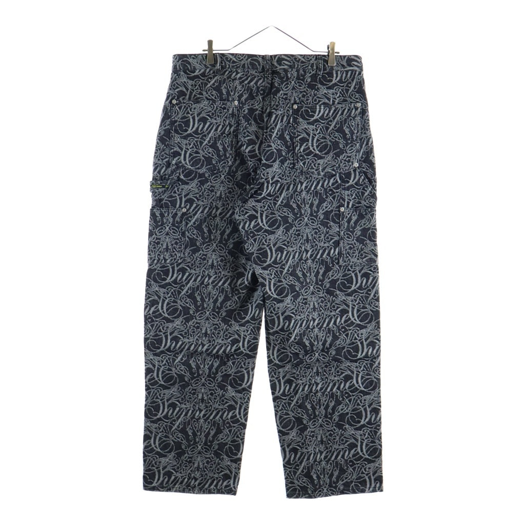 SUPREME(シュプリーム) 22AW Script Jacquard Double Knee Denim Painter Pant スクリプトジャガードロゴ ダブルニーペインター デニムパンツ インディゴ