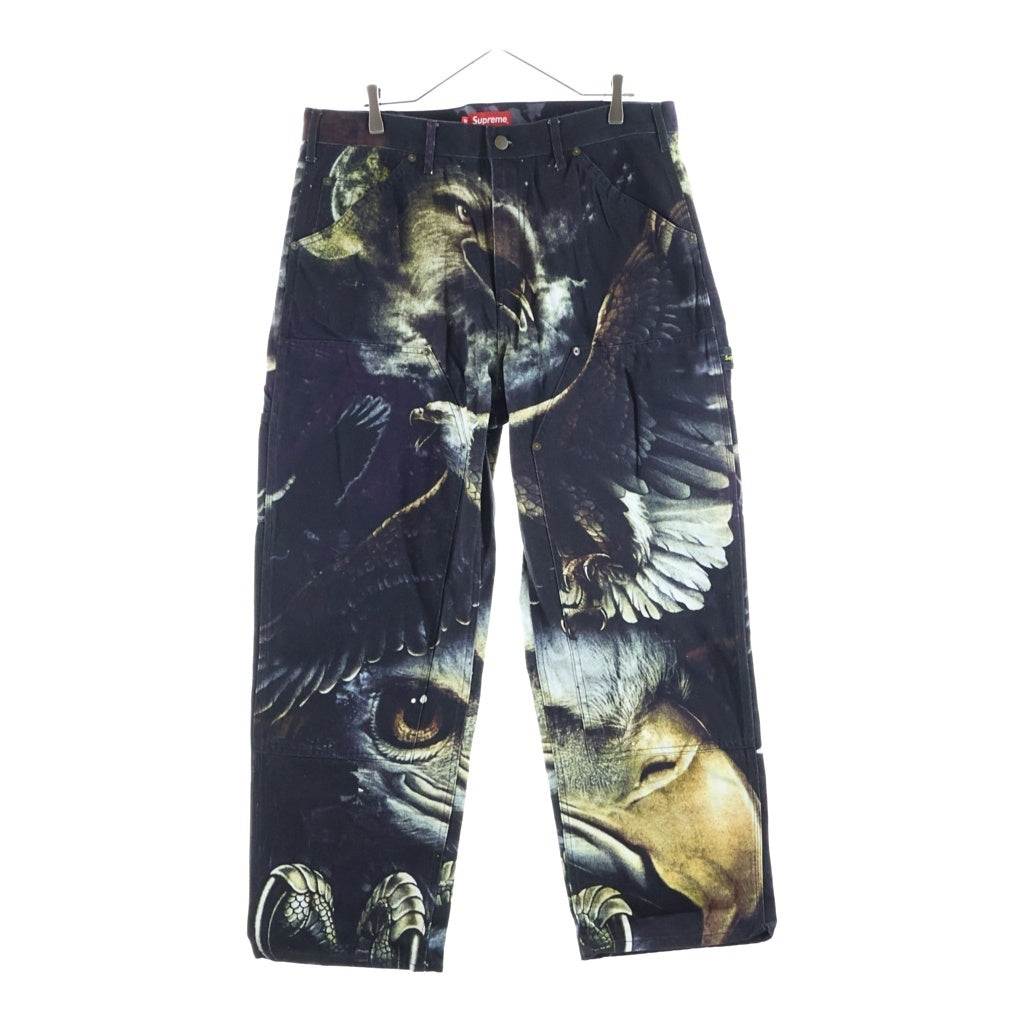 SUPREME(シュプリーム) 21SS Eagle Double Knee Denim Painter Pant イーグルオーバープリント ダブルニーデニムペインターパンツ ブラック