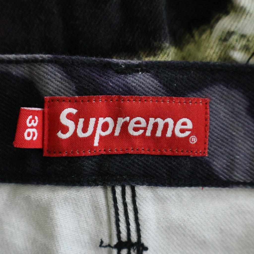 SUPREME(シュプリーム) 21SS Eagle Double Knee Denim Painter Pant イーグルオーバープリント ダブルニーデニムペインターパンツ ブラック