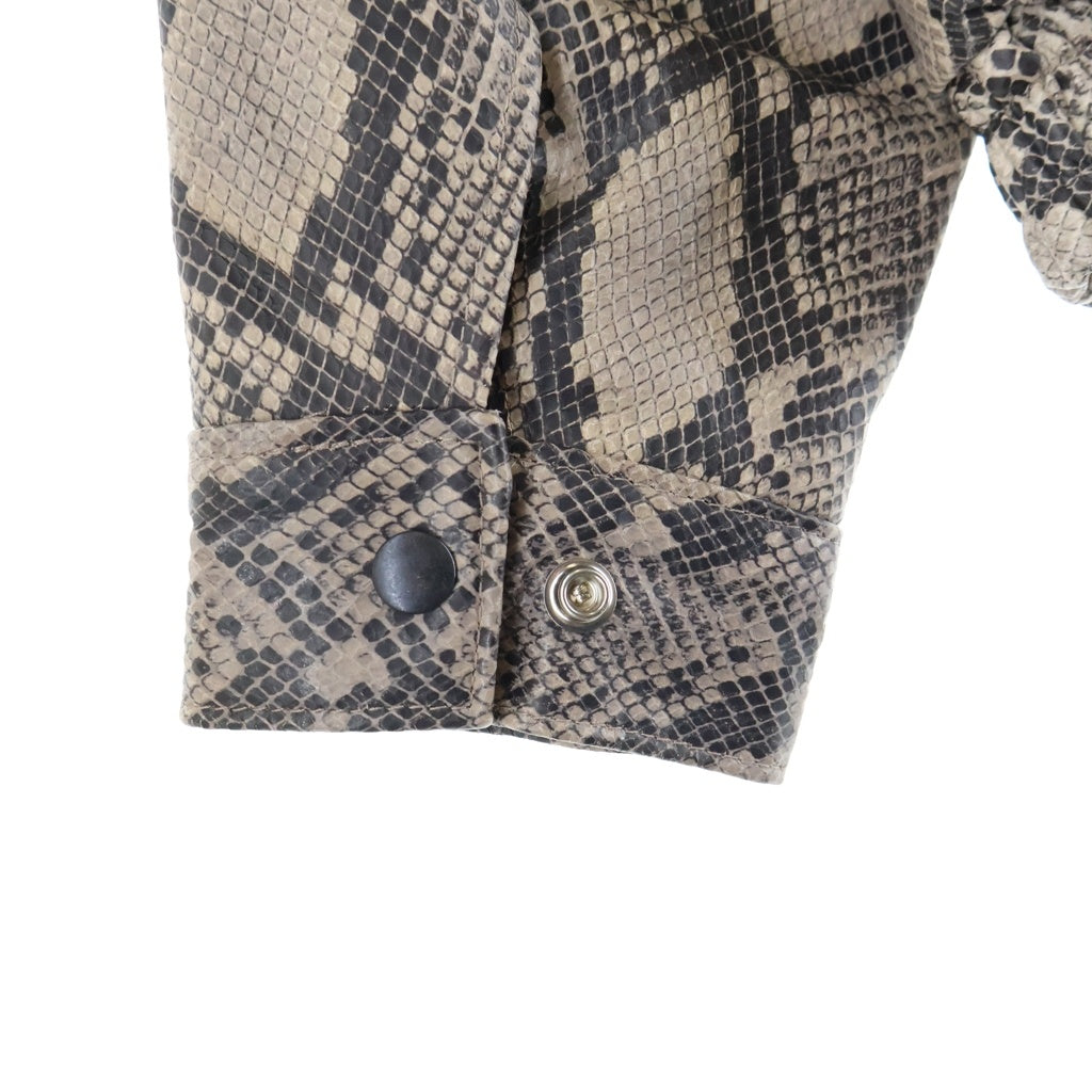 SUPREME(シュプリーム) 21SS ×Schott Leather Work Jacket Snakeskin ショット スネークスキン レザー ワーク ジャケット ベージュ/ブラック