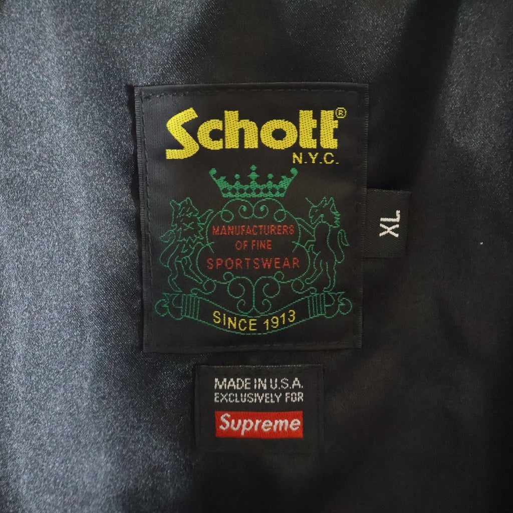 SUPREME(シュプリーム) 21SS ×Schott Leather Work Jacket Snakeskin ショット スネークスキン レザー ワーク ジャケット ベージュ/ブラック