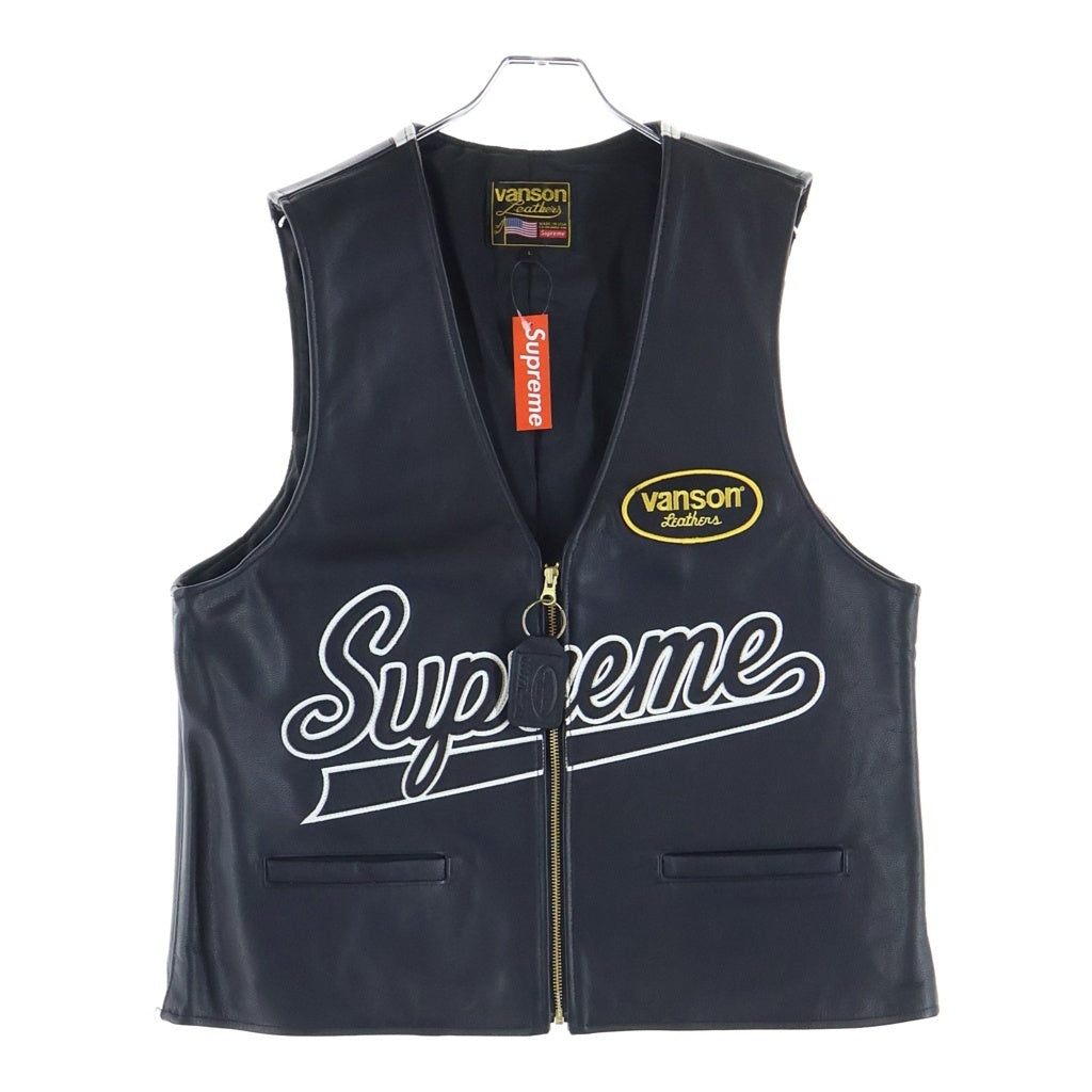 SUPREME(シュプリーム) 21SS ×Vanson Leathers Spider Web Vest ヴァンソンレザー スパイダーウェブ レザーベスト ブラック