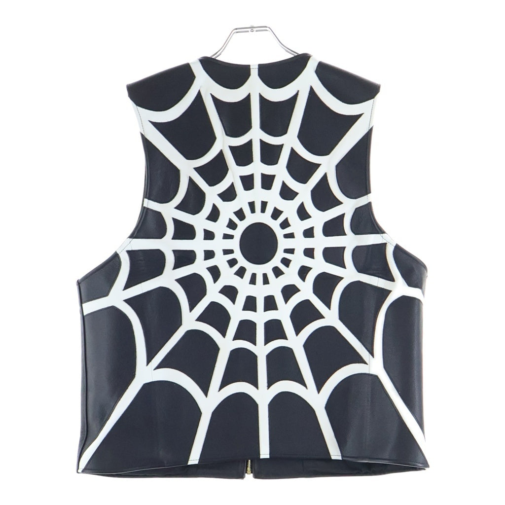 SUPREME(シュプリーム) 21SS ×Vanson Leathers Spider Web Vest ヴァンソンレザー スパイダーウェブ レザーベスト ブラック