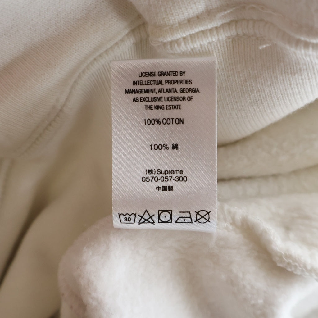 SUPREME(シュプリーム) 18SS MLK Hoodie Sweatshirt キング牧師 総柄プリント スウェットプルオーバーパーカー ホワイト/レッド