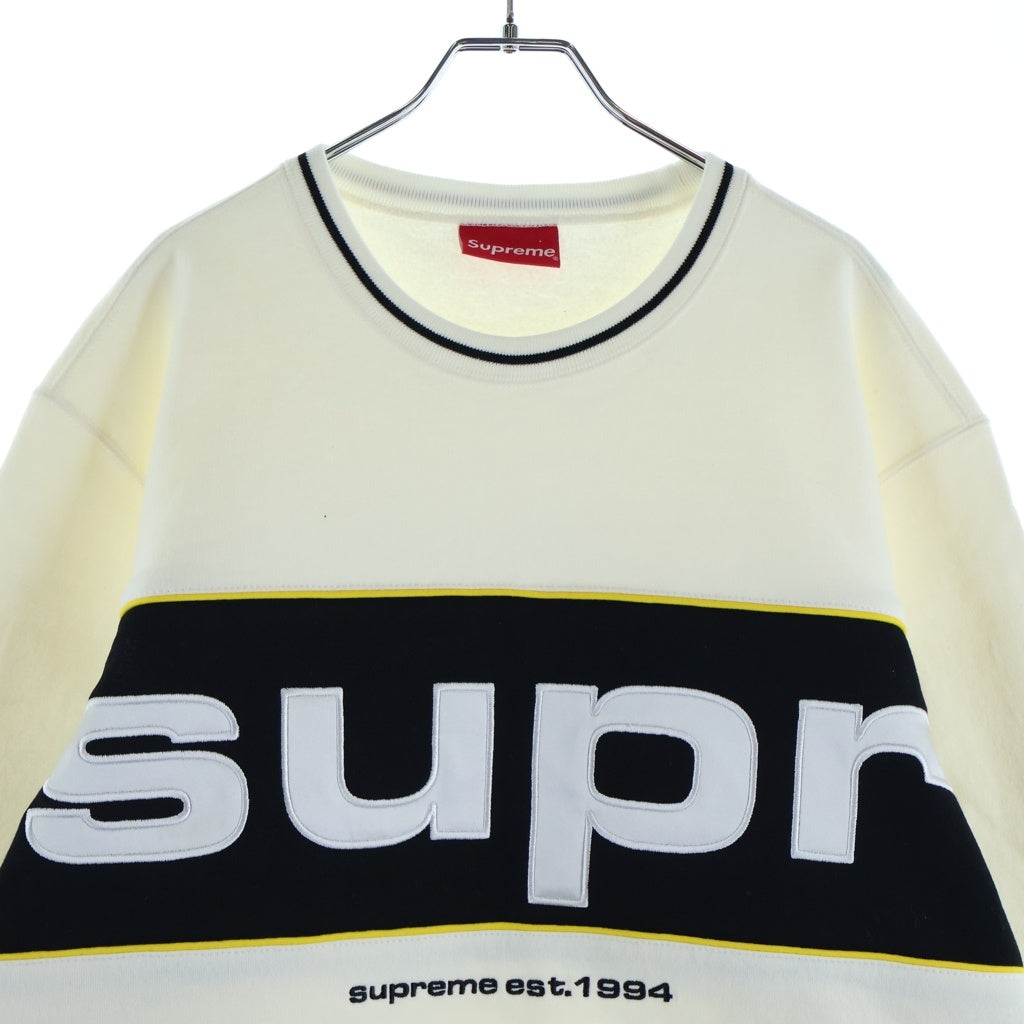 SUPREME(シュプリーム) 19AW Piping Crewneck ピッピング スウェットクルーネックシャツ クリーム/ブラック