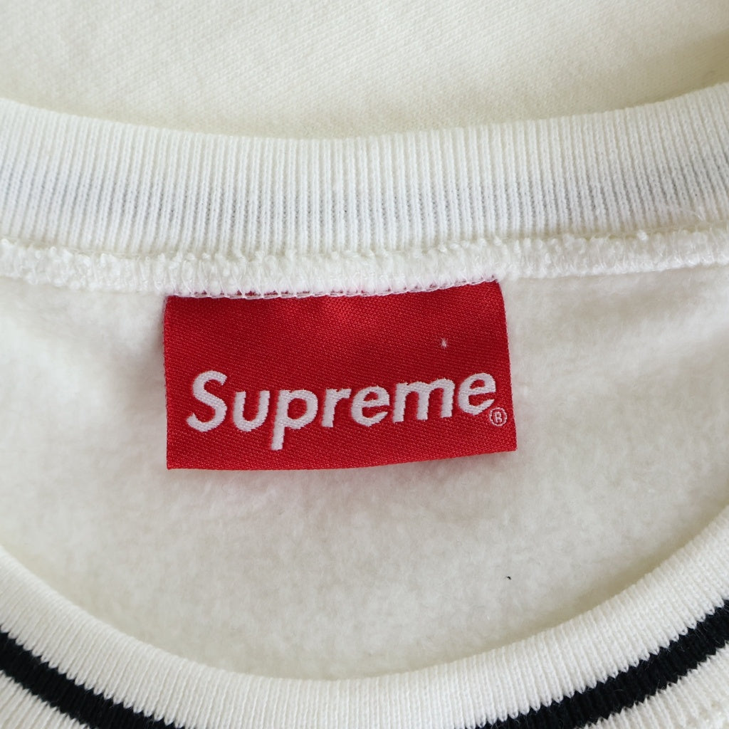 SUPREME(シュプリーム) 19AW Piping Crewneck ピッピング スウェットクルーネックシャツ クリーム/ブラック