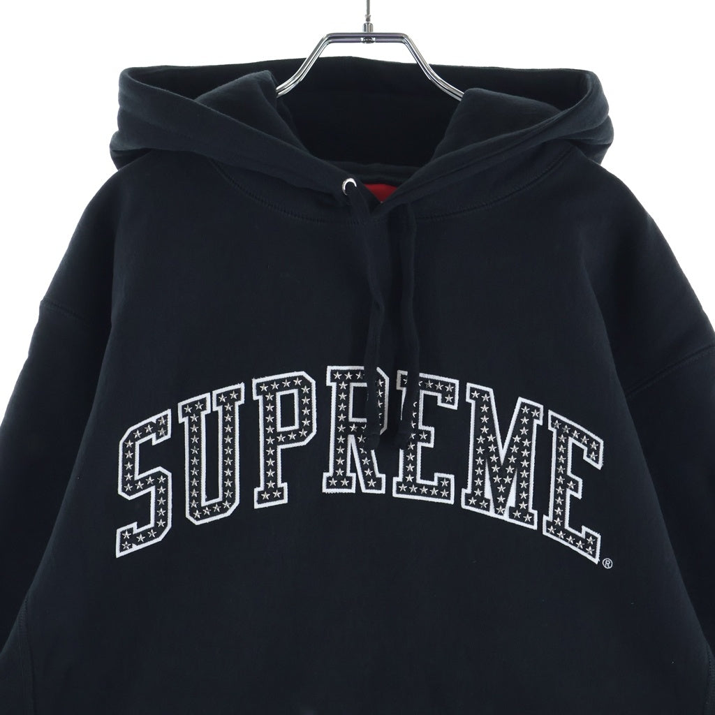 SUPREME(シュプリーム) 22SS Stars Arc Hooded Sweatshirt スタックスターズロゴ スウェットプルオーバーパーカー ブラック