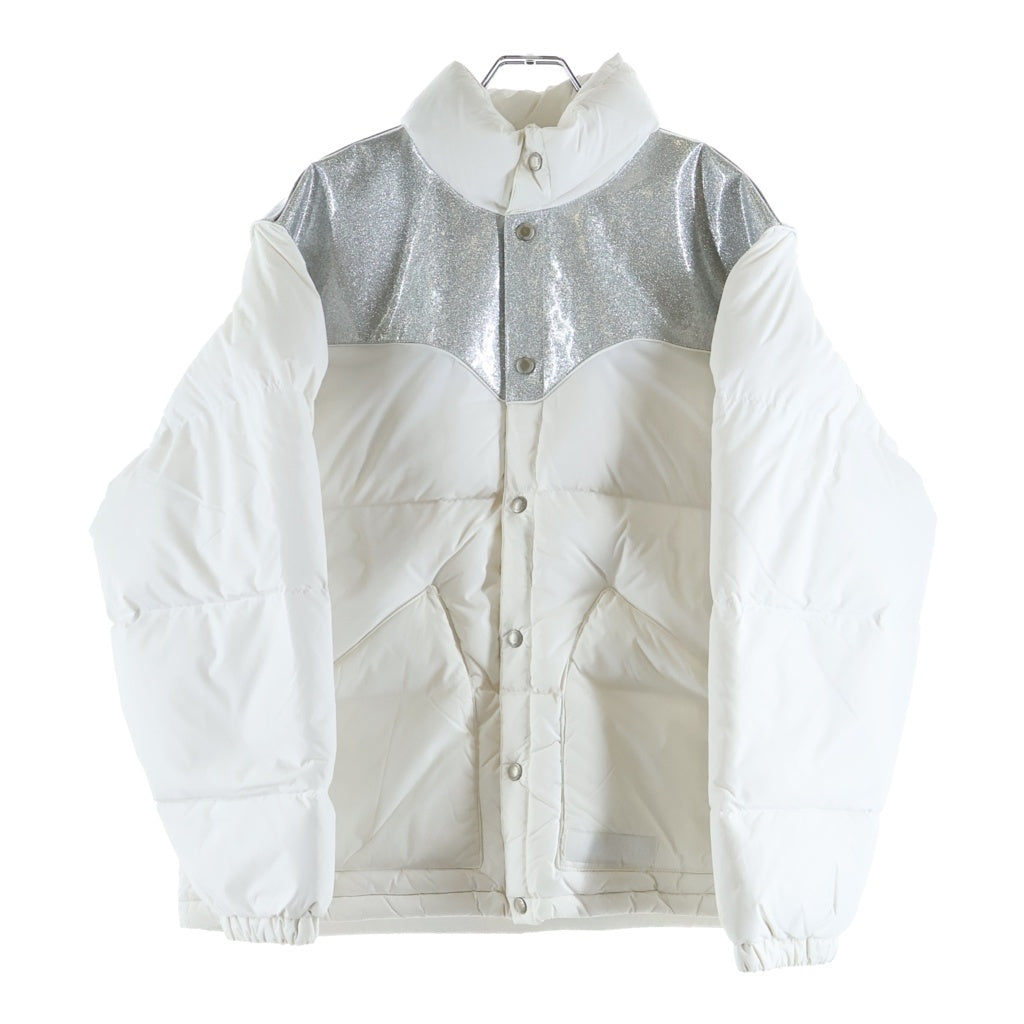 SUPREME(シュプリーム) 22AW Glitter Yoke Down Puffer Jacket グリッターヨーク ダウン パファージャケット ホワイト/シルバー