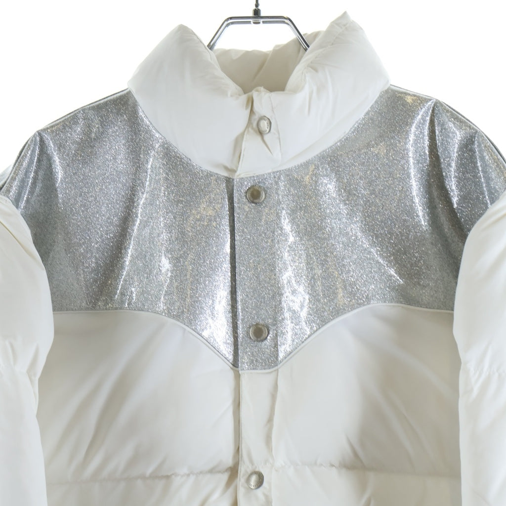 SUPREME(シュプリーム) 22AW Glitter Yoke Down Puffer Jacket グリッターヨーク ダウン パファージャケット ホワイト/シルバー