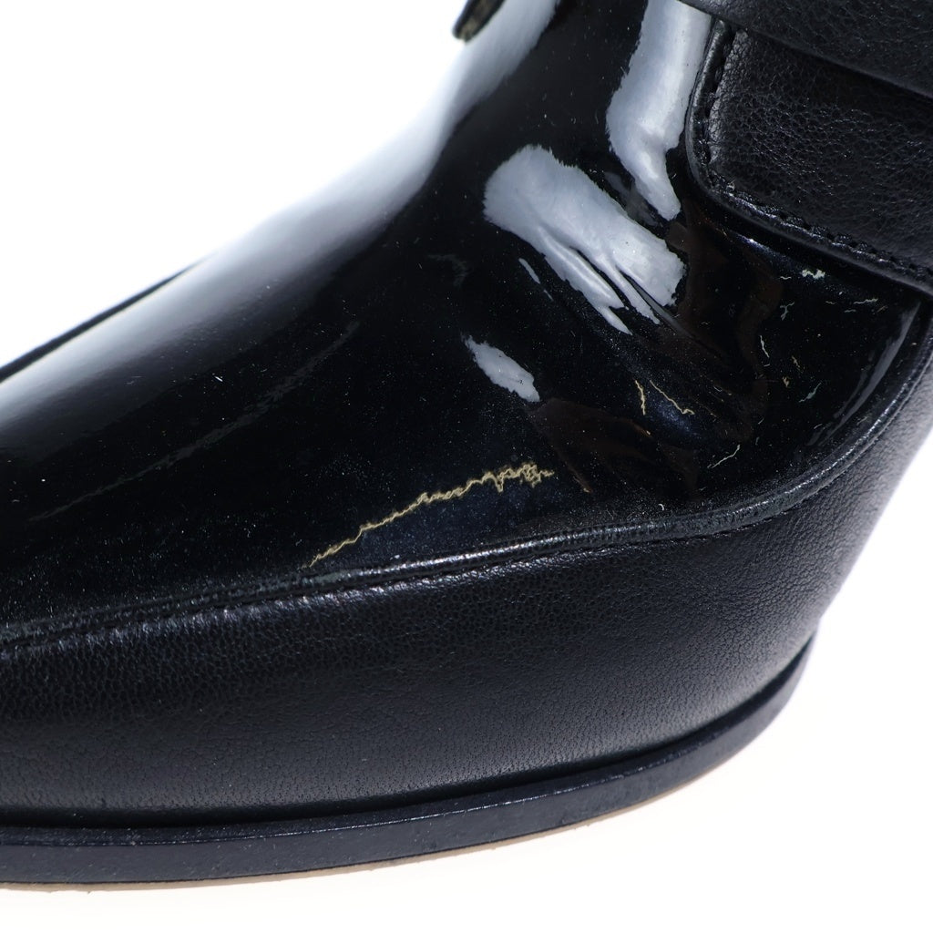 JIMMY CHOO(ジミーチュウ) 3連ベルトバックル ハイヒール ショートブーツ ブラック レディース