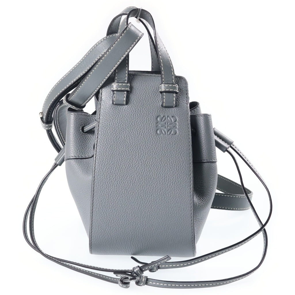 LOEWE(ロエベ) ハンモック ドローストリングバッグ ミニ 2WAY ショルダバッグ グレー レディース