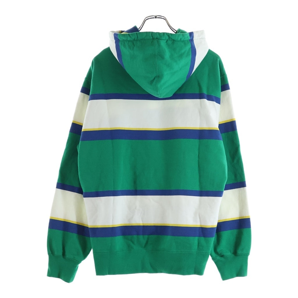 SUPREME(シュプリーム) 19ASW Stripe Hooded Sweatshirt 刺繍ロゴ ストライプフーデッド スウェットシャツ パーカー ホワイト/グリーン