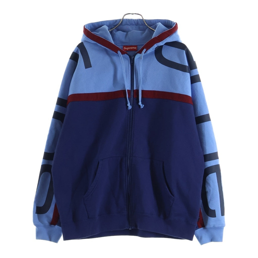 SUPREME(シュプリーム) 20AW Big Logo Paneled Zip Up Hooded Sweatshirt ビッグロゴパネルド スウェットジップパーカー ブルー