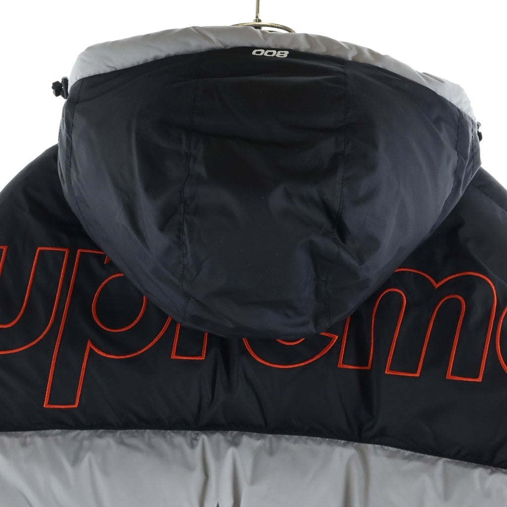 SUPREME(シュプリーム) 22AW ×THE NORTH FACE 800-Fill Half Zip Hooded Pullover ザノースフェイス ハーフジッププルオーバーダウンジャケット ブラック/シルバー ND52205I