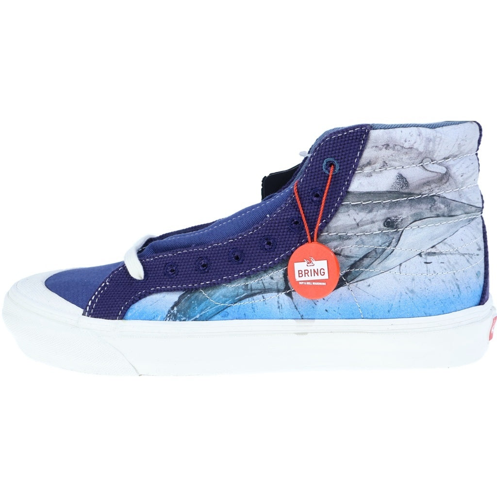 VANS(ヴァンズ) ×RALPH STEADMAN UA OG Style 138 LX ラルフステッドマン 総柄デザイン キャンパスハイカットスニーカー ブルー US10/28cm VN0A3DP9VQT1