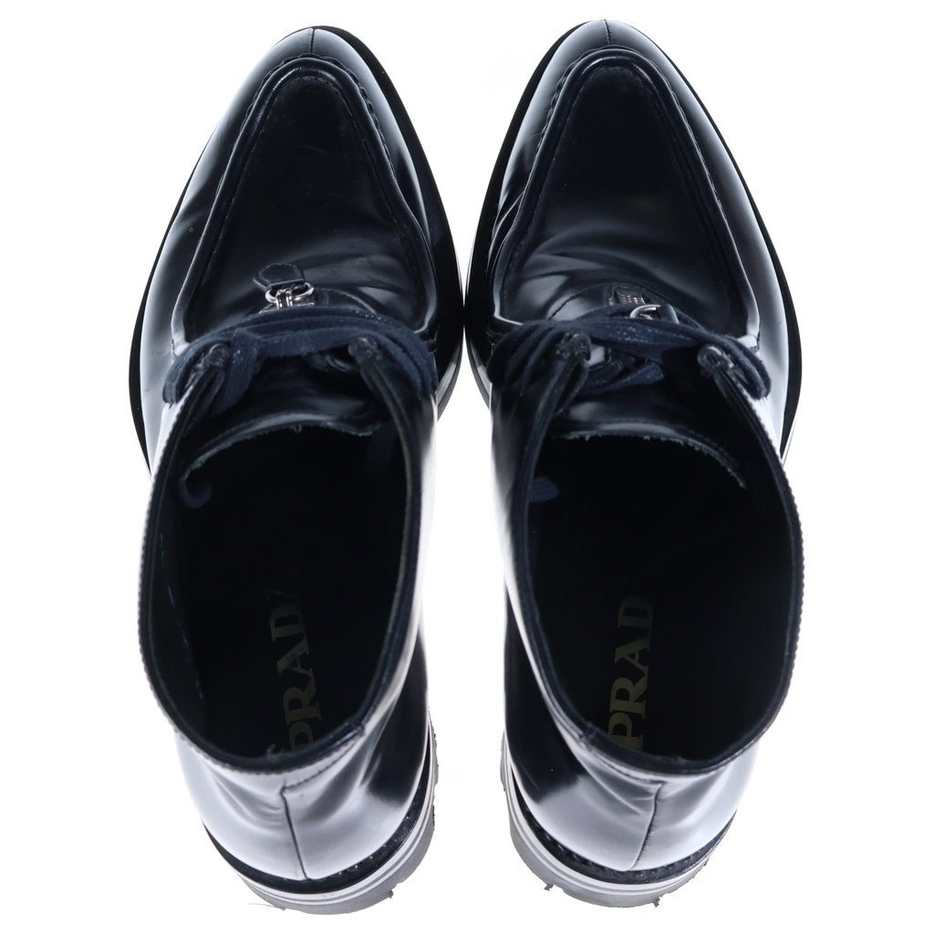 PRADA SPORT(プラダ スポーツ) センタージップ タンクソール レザー ショートブーツ ブラック