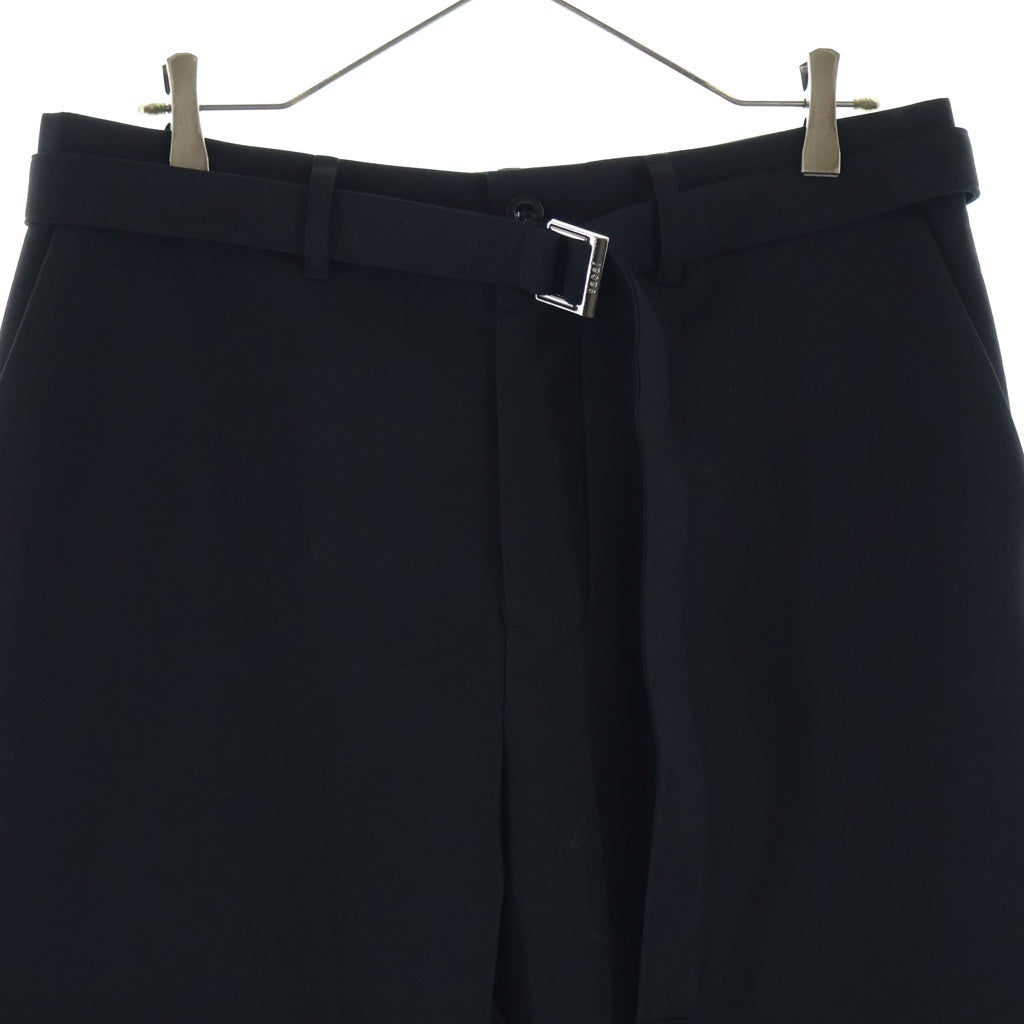 Sacai(サカイ) 23AW Suiting Bonding Pants スーチングボンディングパンツ ベルテッドトラウザー ブラック 23-03238M