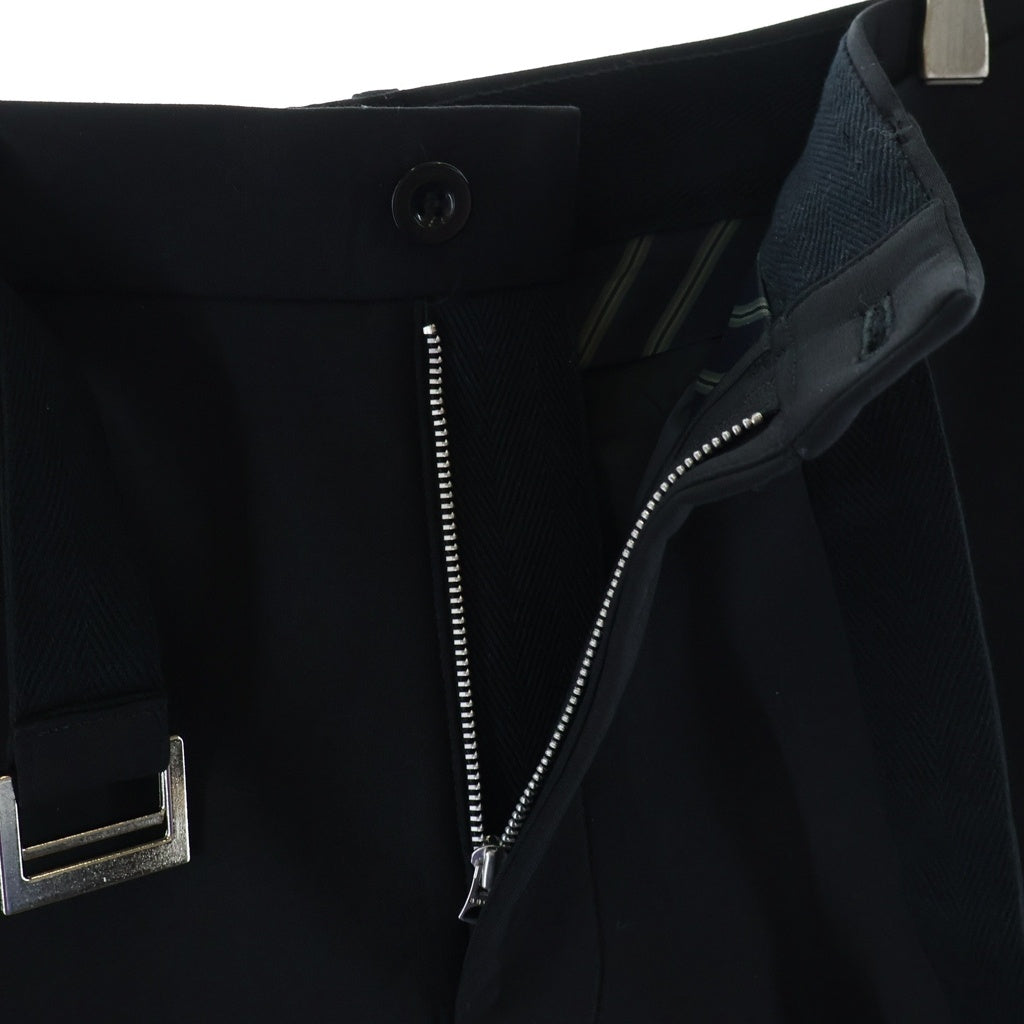 Sacai(サカイ) 23AW Suiting Bonding Pants スーチングボンディングパンツ ベルテッドトラウザー ブラック 23-03238M