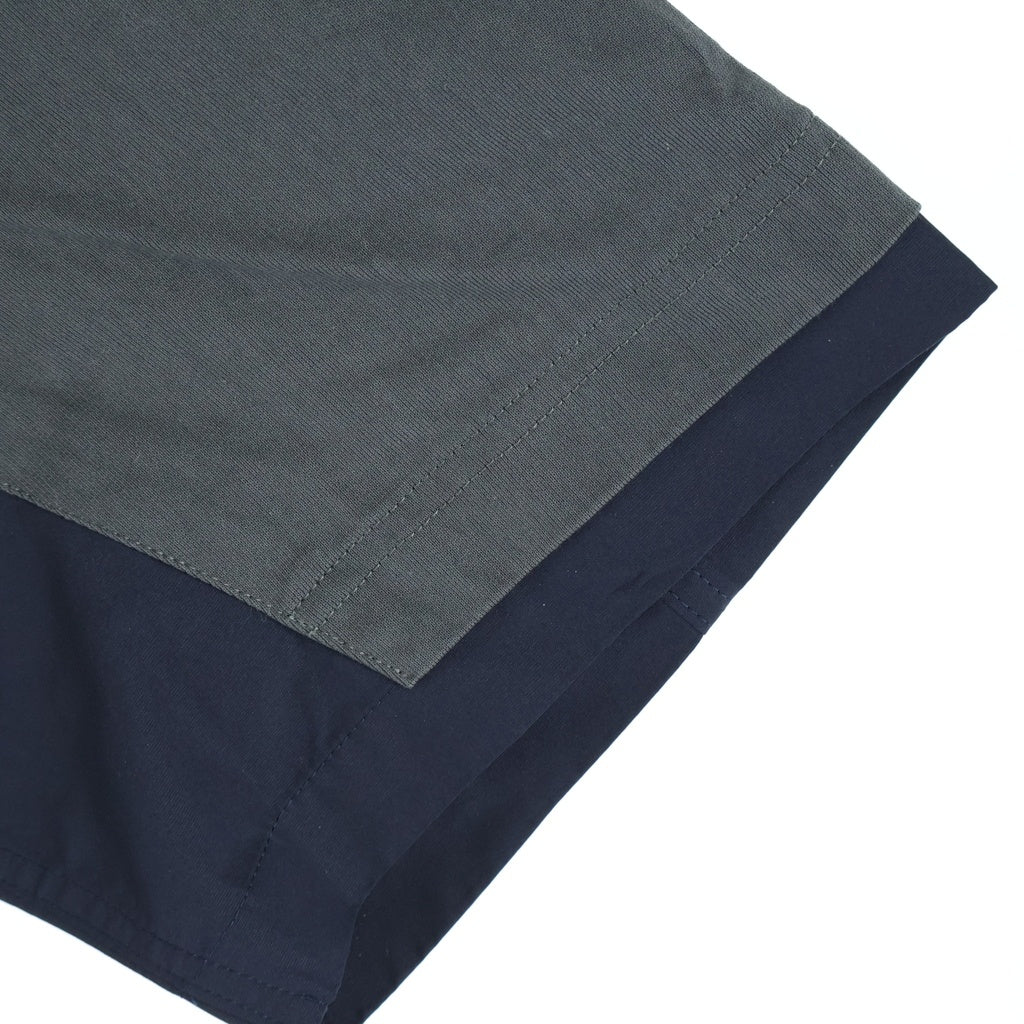 Sacai(サカイ) 24SS Cotton Jersey T-Shirt ドローコード付き ナイロン切替 半袖Tシャツ カットソー カーキ/ブラック 24-03413M