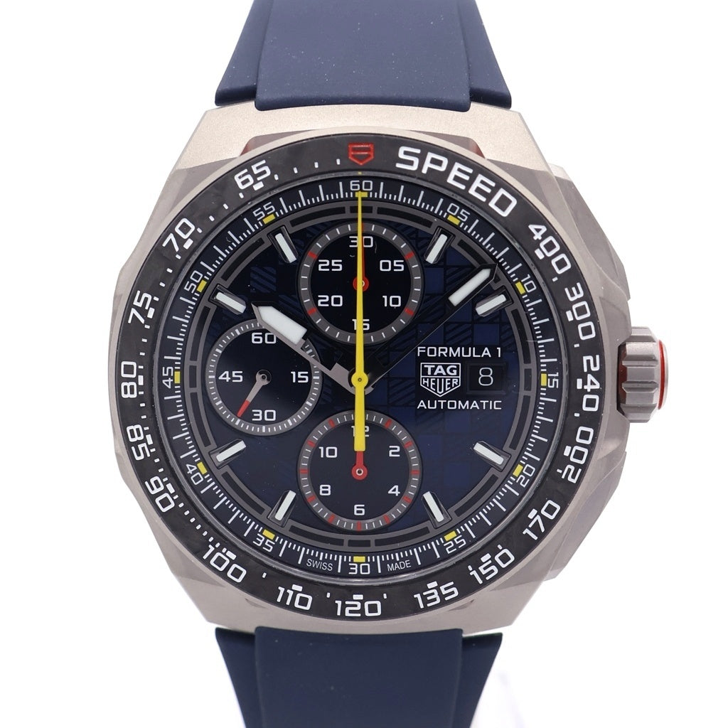 TAG HEUER(タグホイヤー) タフォーミュラ1 クロノグラフ オラクル レッドブルレーシング Ti×ラバー/AT チタン オートマ 自動巻き 腕時計 CBZ2080 青文字盤
