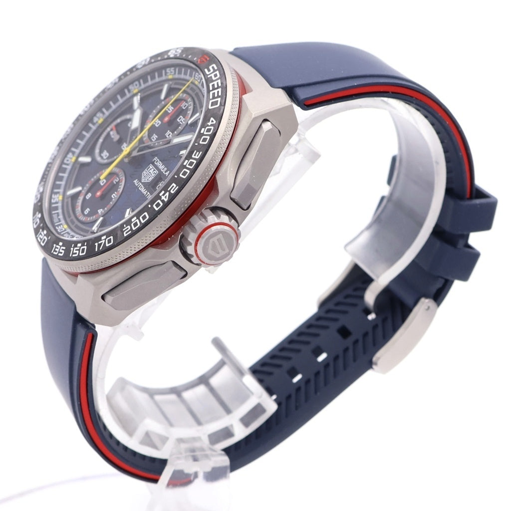 TAG HEUER(タグホイヤー) タフォーミュラ1 クロノグラフ オラクル レッドブルレーシング Ti×ラバー/AT チタン オートマ 自動巻き 腕時計 CBZ2080 青文字盤