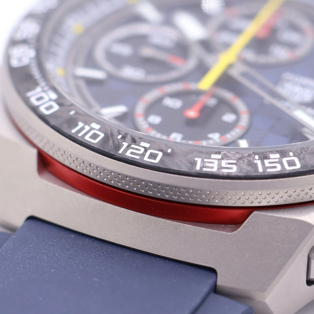 TAG HEUER(タグホイヤー) タフォーミュラ1 クロノグラフ オラクル レッドブルレーシング Ti×ラバー/AT チタン オートマ 自動巻き 腕時計 CBZ2080 青文字盤