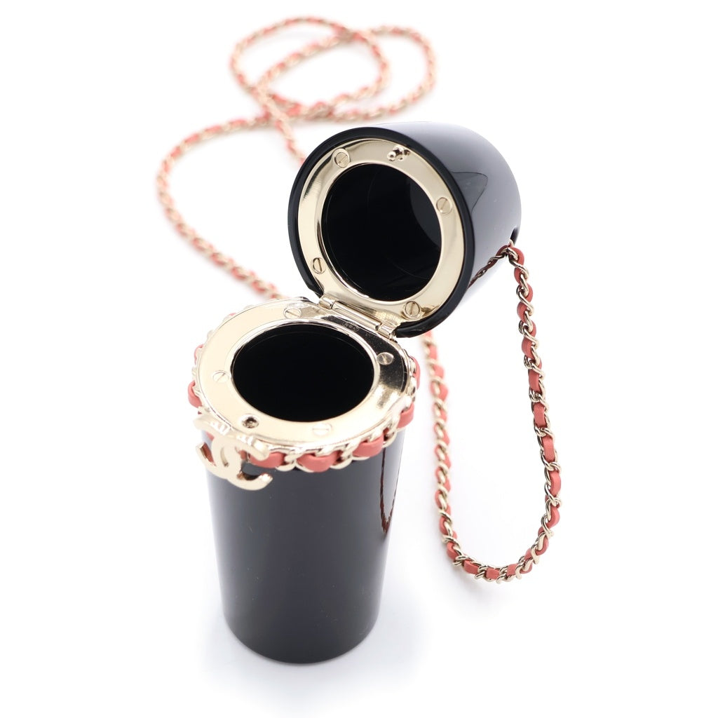 CHANEL(シャネル) リップスティックケース ブラック×ピンク プラスチック GD金具 箱 レディース