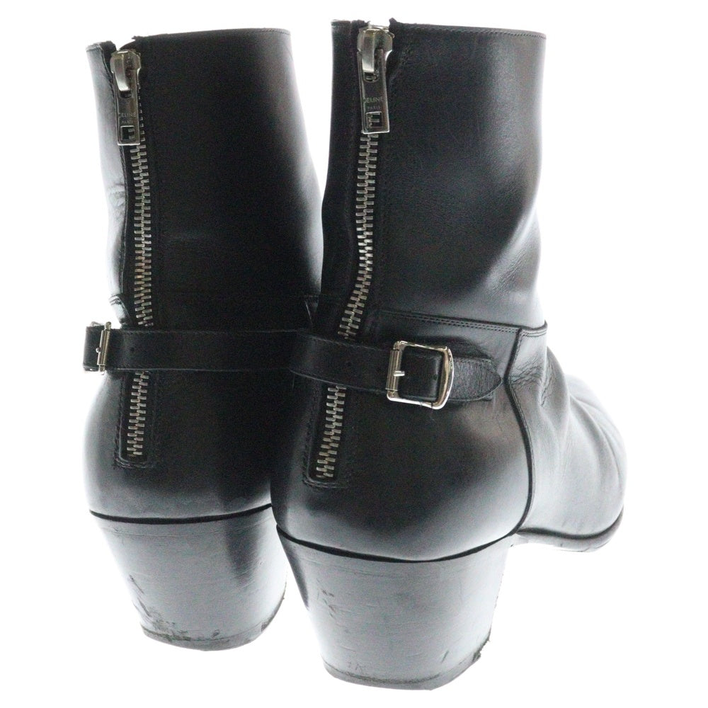 CELINE(セリーヌ) JACNO BOOTS ジャクノ バックバックル サイドジップショートブーツ ブラック MG0291