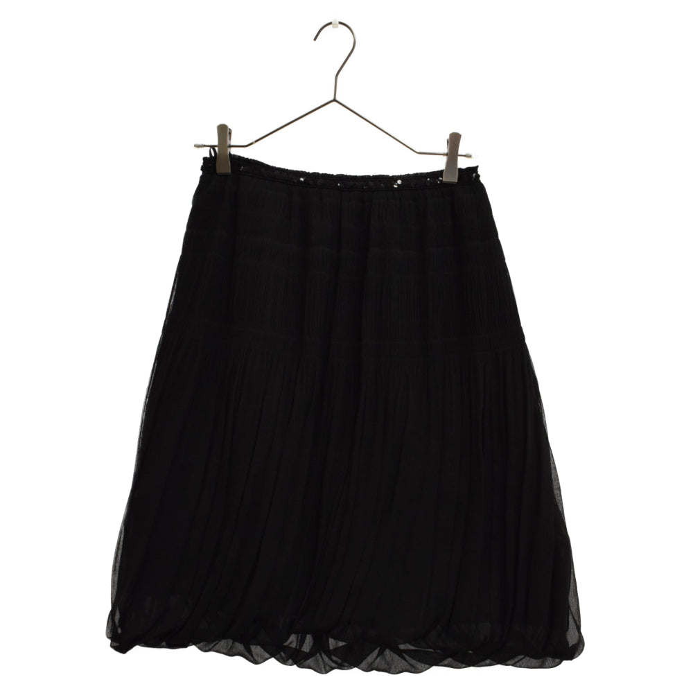 LANVIN(ランバン) スパンコール プリーツスカート ブラック レディース
