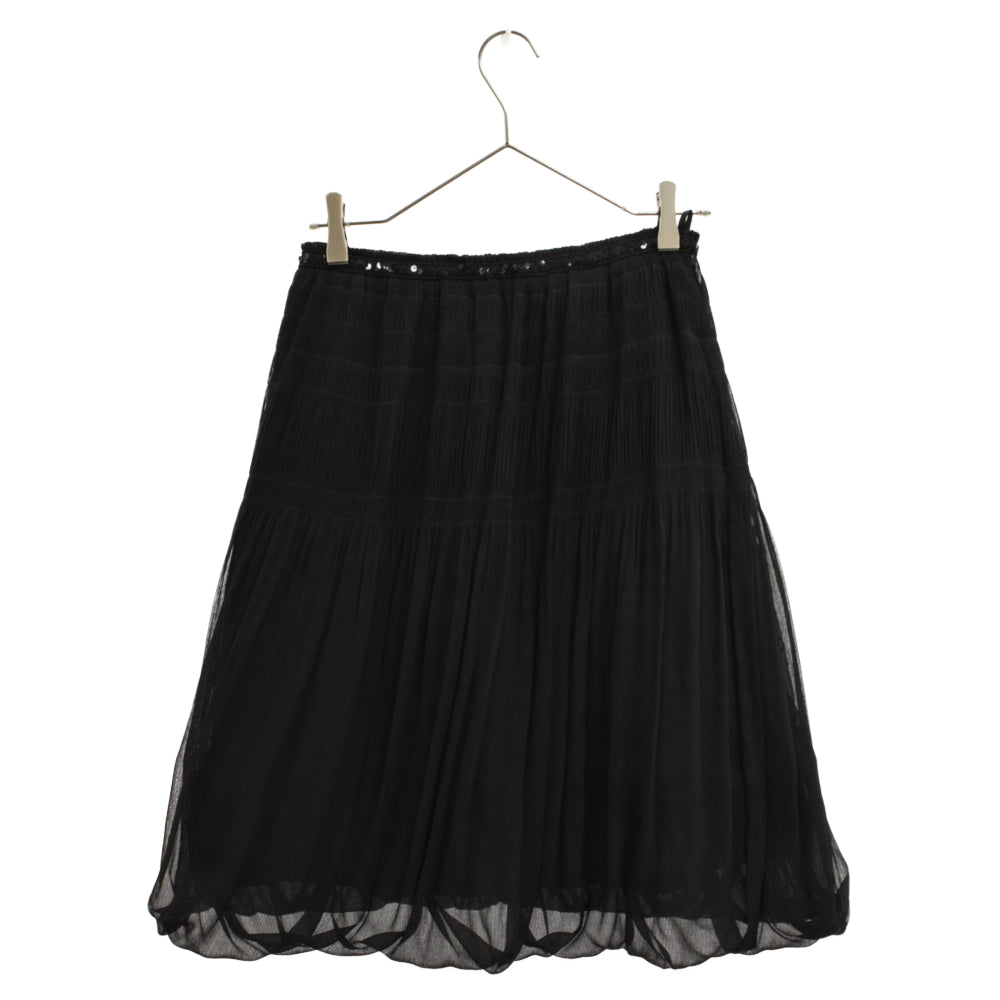 LANVIN(ランバン) スパンコール プリーツスカート ブラック レディース
