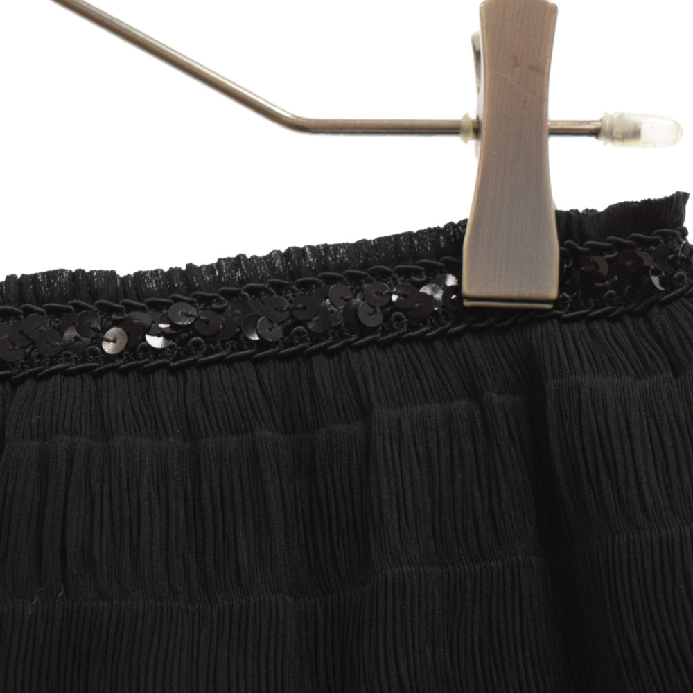 LANVIN(ランバン) スパンコール プリーツスカート ブラック レディース