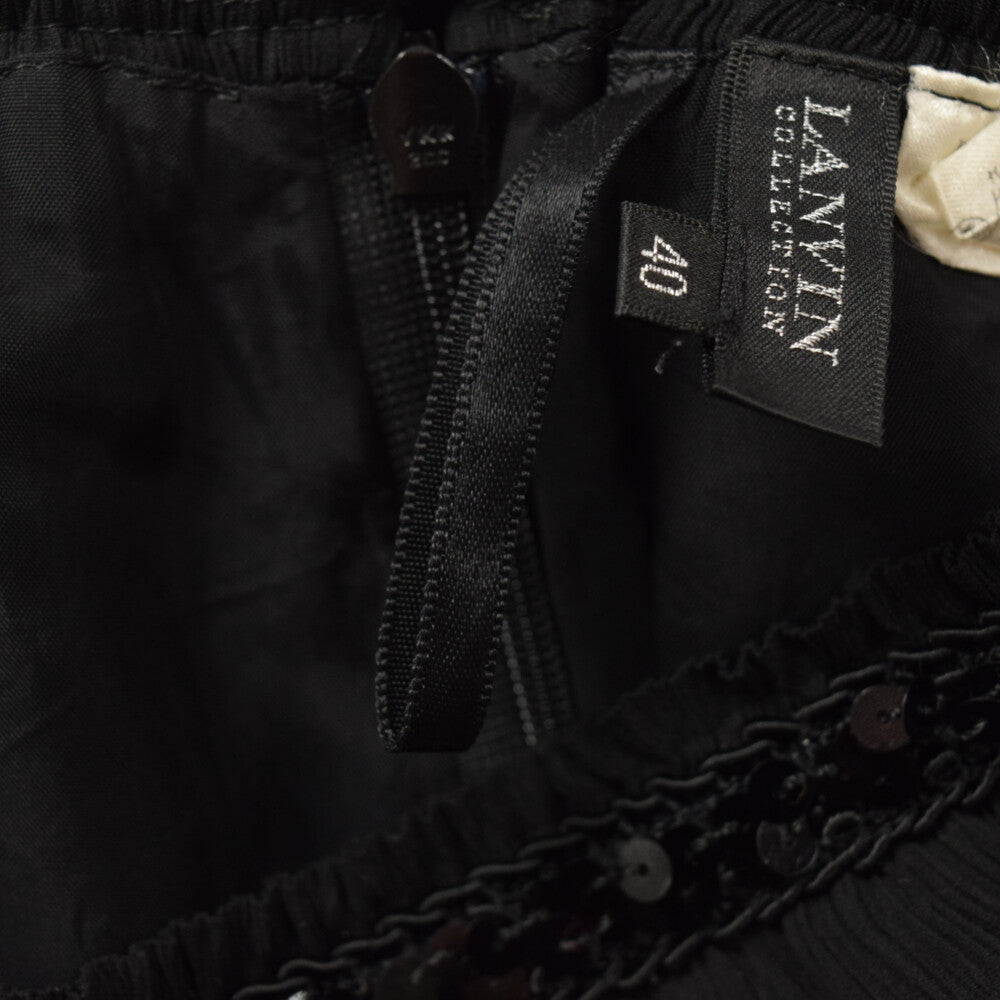 LANVIN(ランバン) スパンコール プリーツスカート ブラック レディース