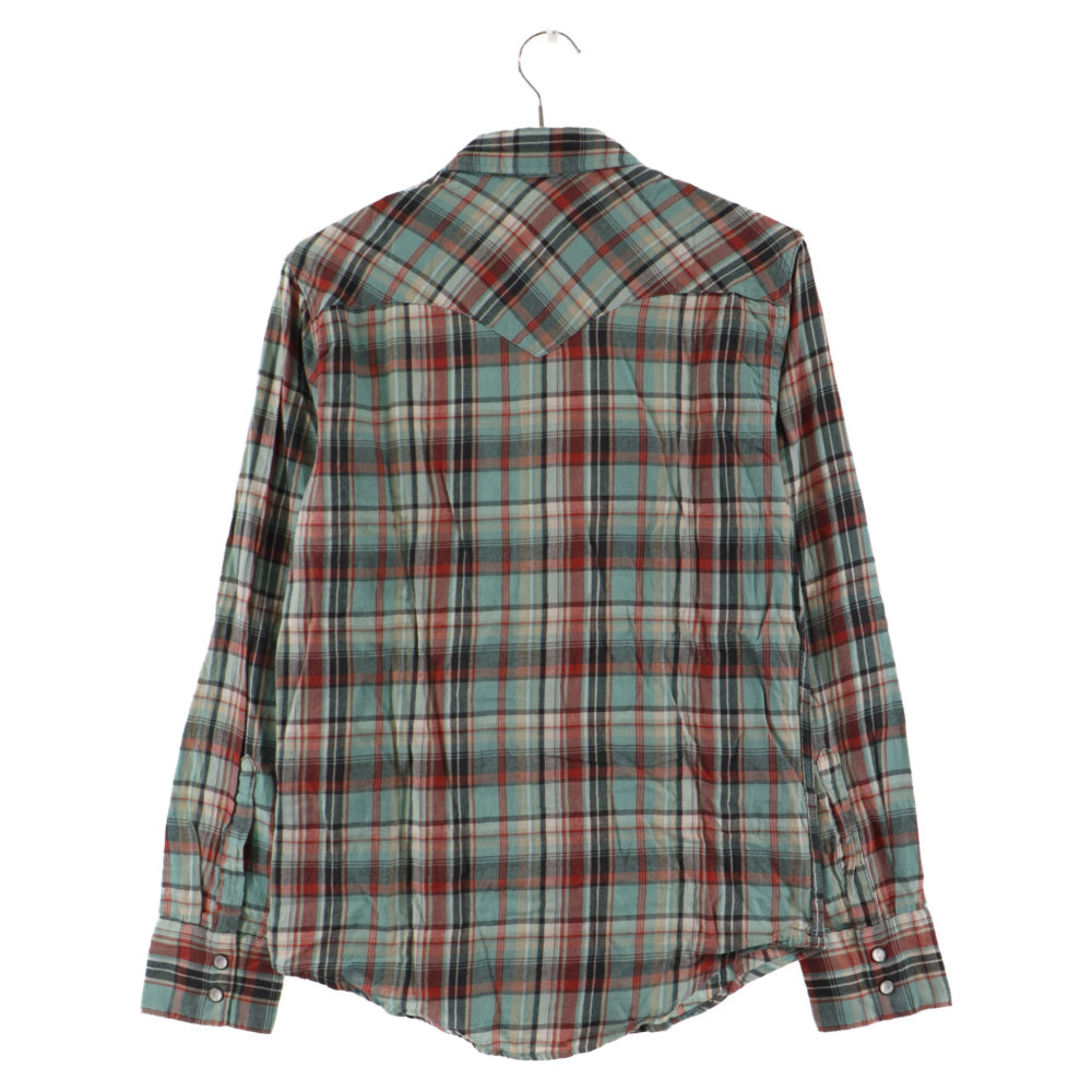 Levi's(リーバイス) バングラデシュ製 コットン チェック長袖 ネルシャツ レッド/グリーン