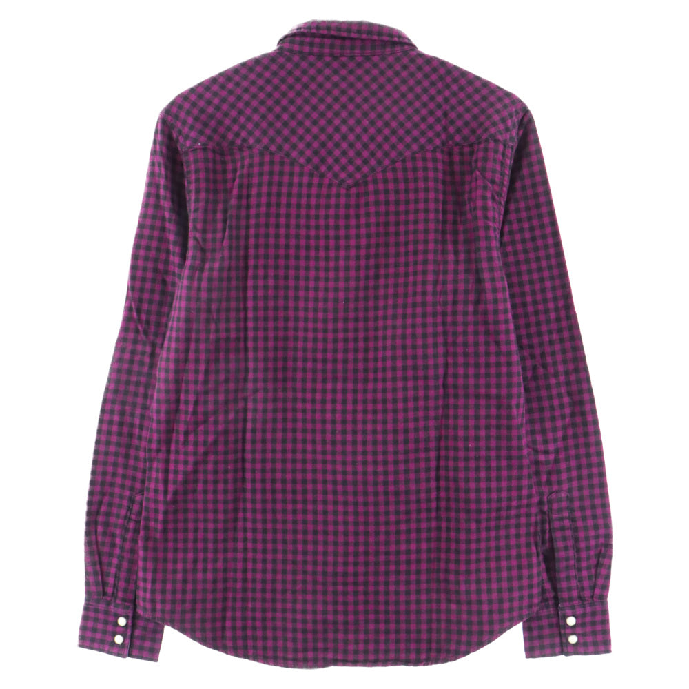 Levi's(リーバイス) バングラデシュ製 コットン チェック長袖 ネルシャツ パープル/ブラック