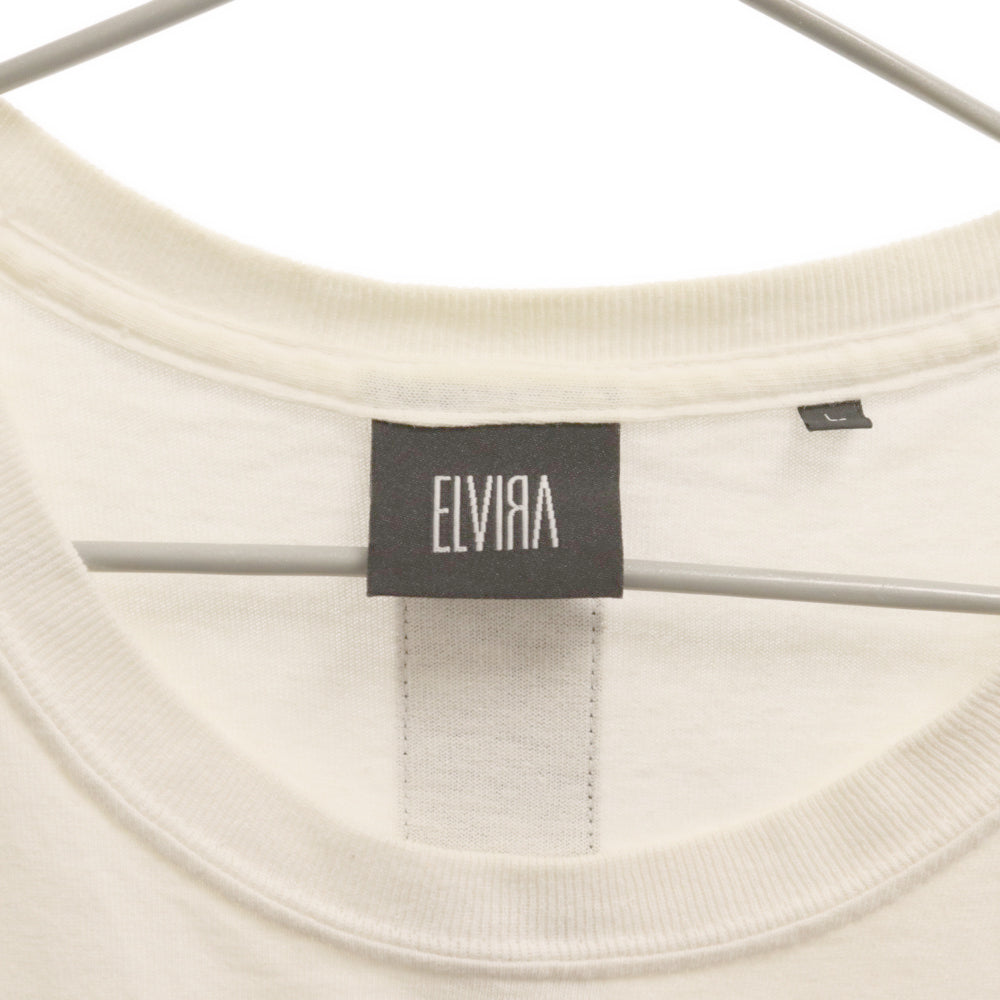 ELVIRA(エルビラ) FIRE FRAME TEE ファイヤフレーム グラフィックプリント クルーネック半袖Tシャツ カットソー ホワイト