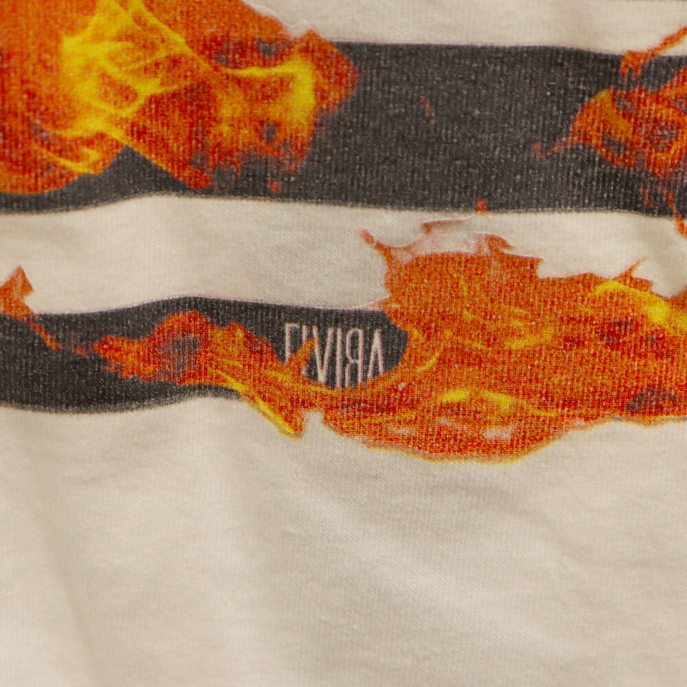 ELVIRA(エルビラ) FIRE FRAME TEE ファイヤフレーム グラフィックプリント クルーネック半袖Tシャツ カットソー ホワイト