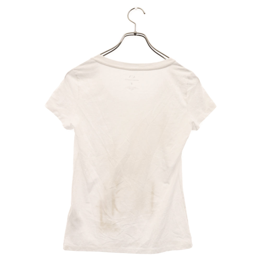 Armani Exchange(アルマーニ エクスチェンジ) ロゴ ゴールドプリント コットン 半袖Tシャツ ホワイト