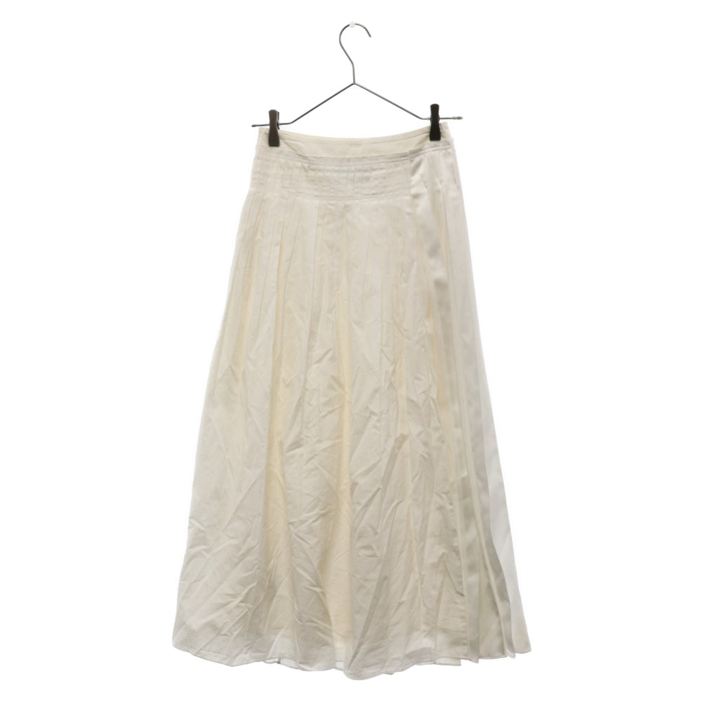 3.1 Phillip Lim(スリーワンフィリップリム) 異素材切り替え コットン プリーツスカート ホワイト レディース P181-3997COT