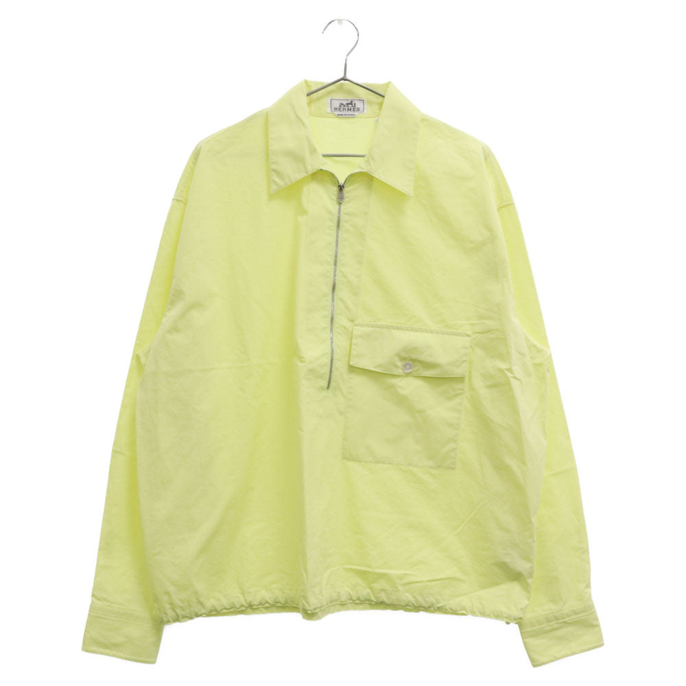 HERMES(エルメス) 23SS ハーフジップ 長袖シャツ イエロー