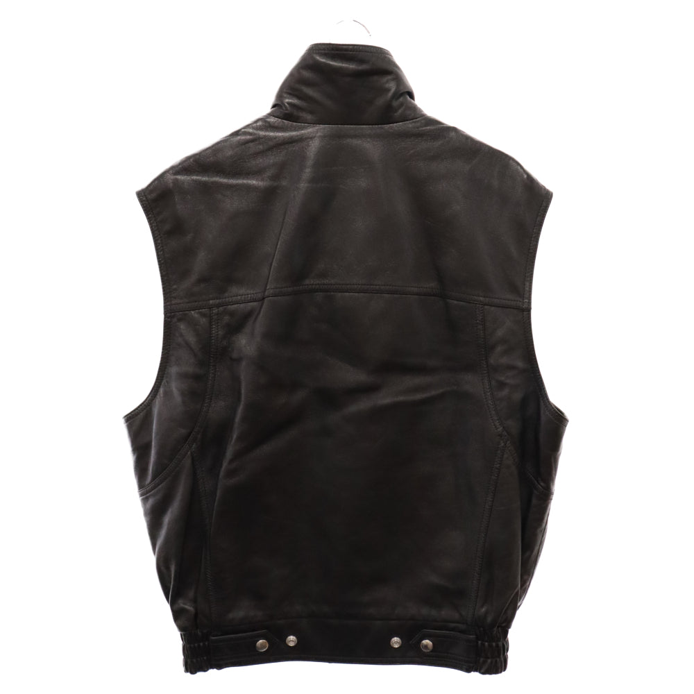CELINE(セリーヌ) 22AW SLEEVELESS JACKET IN SOFT LAMBSKIN ソフトラムスキン ノースリーブ レザー ジャケット ブラック 2EC49280D
