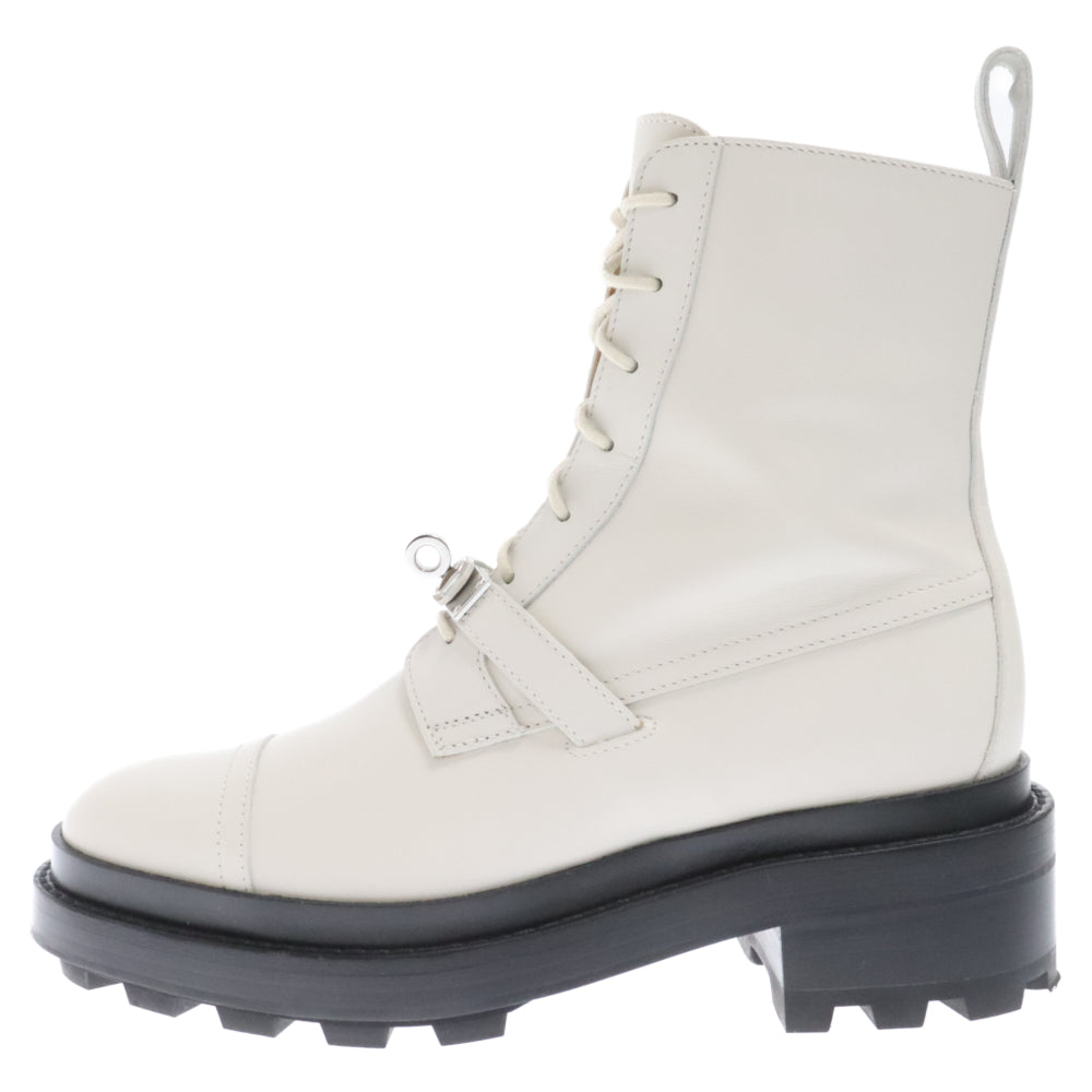 HERMES(エルメス) Funk Ankle Boot ファンク アンクル レザー ブーツ レディース ホワイト/ブラック WS222069Z 2207